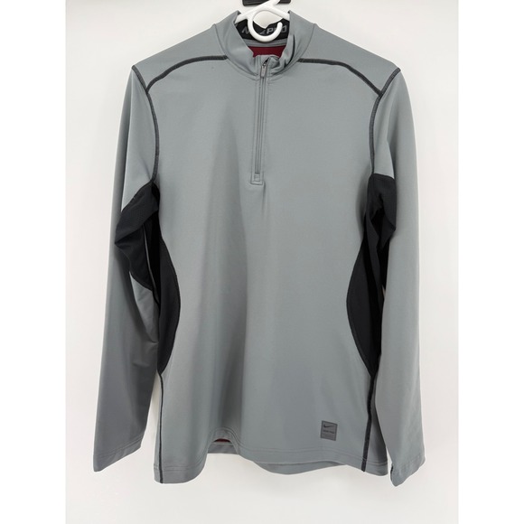 Nike Other - Nike Pro Fitted Half Zip Pullover Gray Long Sleeve Running‎ Top Mens Medium